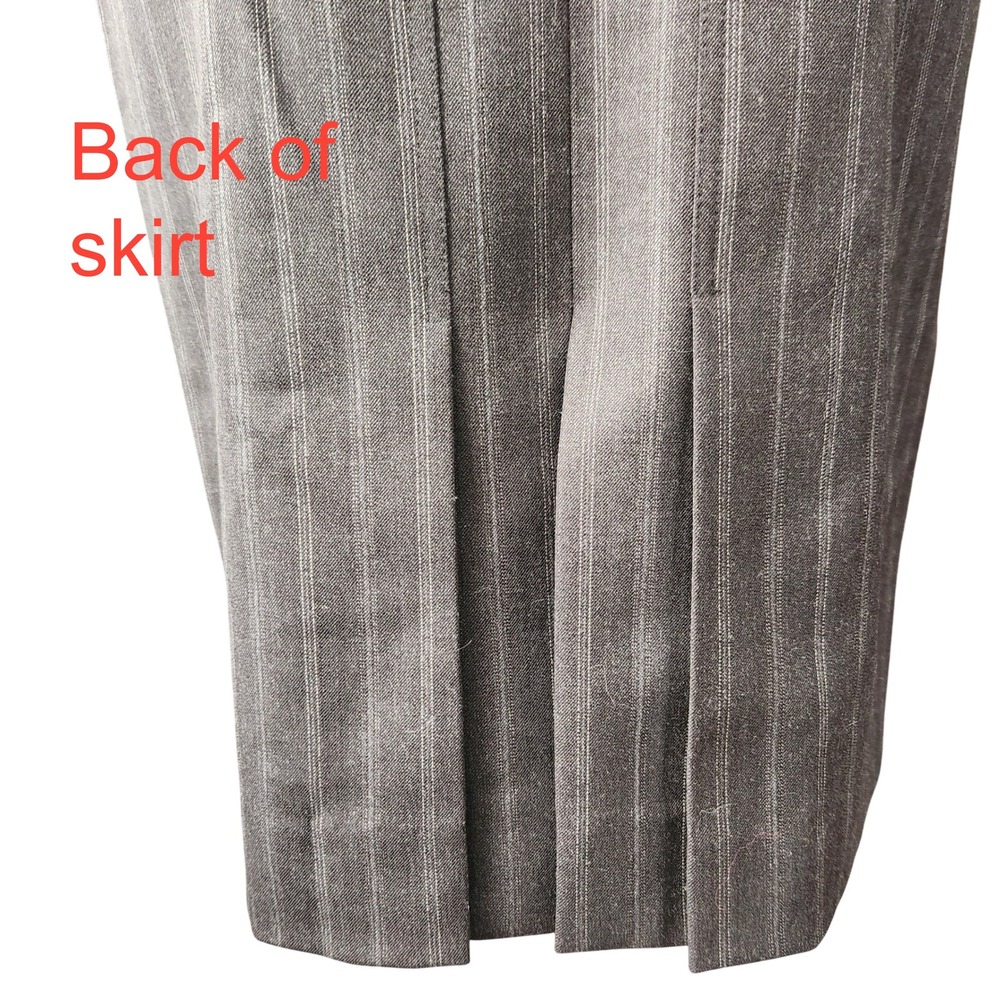 VTG Carlisle wool pinstripe pencil skirt New‎ with Tags Charcoal Size 6 - Picture 3 of 7